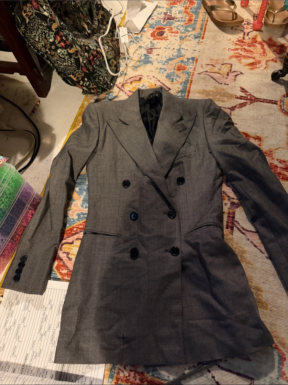Ralph Lauren Double-Breasted Gray Women's Blazer